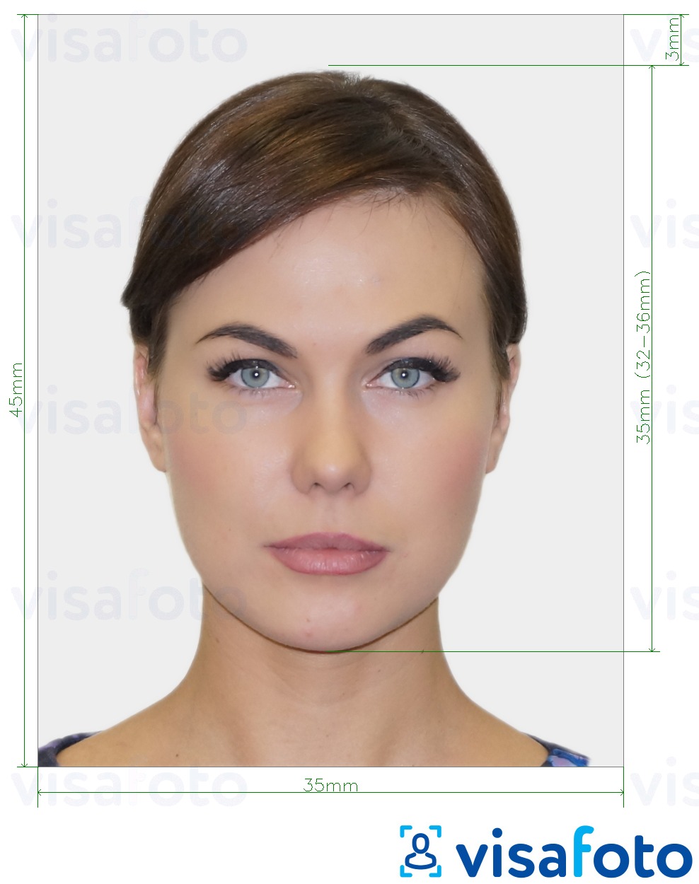 Example of photo for Australia Queensland Driver's Licence Photo 35x45 mm with exact size specification